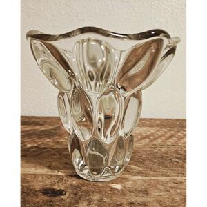 Vintage  Crystal Bubble Glass Modernist Vase